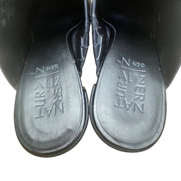 Naturalizer Women’s Black Leather Block Heel Slip-On Gen N Mules Size 10M - Picture 6 of 10